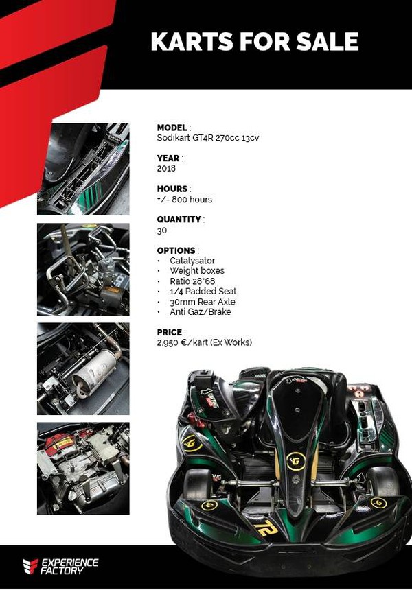 Sodikart GT4R 270cc fleet of karts for sale