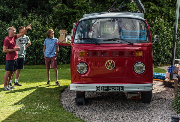 Red VW Camper Van Mobile Bar