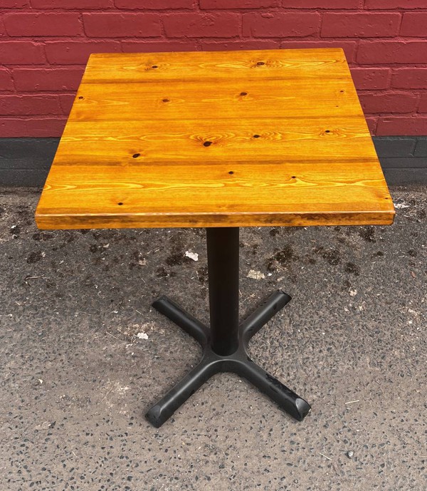 Square wooden tables