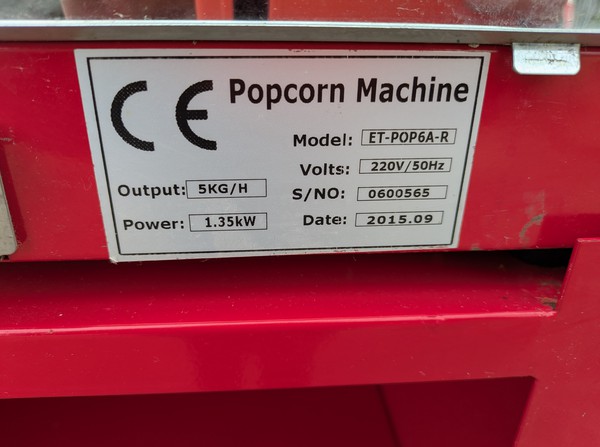 Pub Popcorn Machine