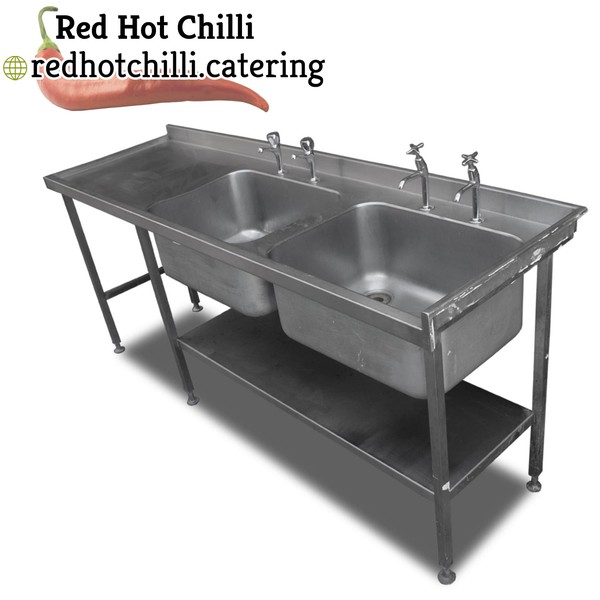 2.1m Stainless Steel Double Bowl Sink