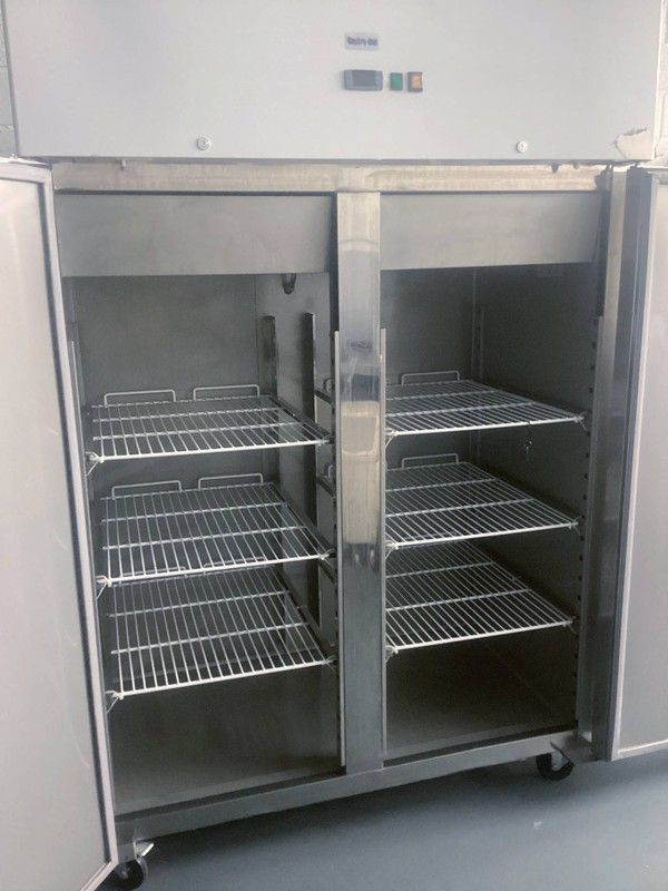 Used Stainless steel double door freezer