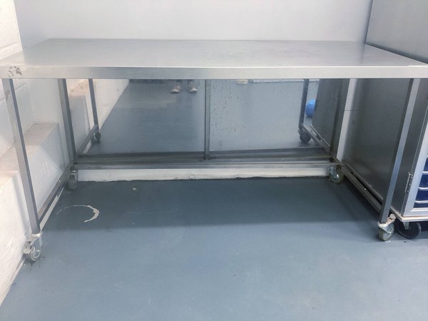 Stainless steel prep table on wheels for sale