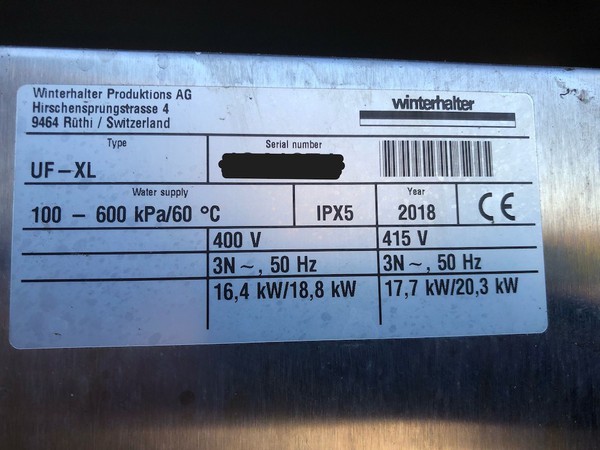 WinterHalter UF-XL Dishwasher