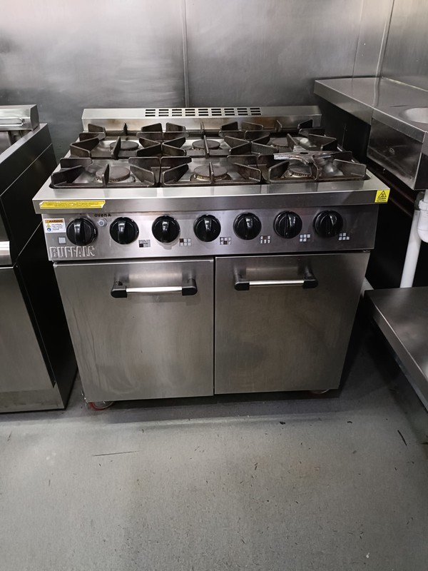 Secondhand Buffalo 6 Burner Gas Oven Range For Sale