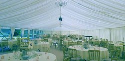 Secondhand 15m x 3m Pleated Ivory Linings to fit Tectonics Frame For Sale