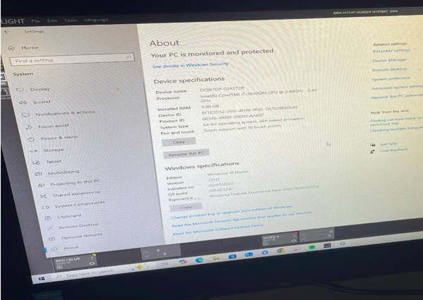 Lighting pc Specs  intel core i7-3630QM cpu 2.40GHz  8gb ram  64bit windows 10