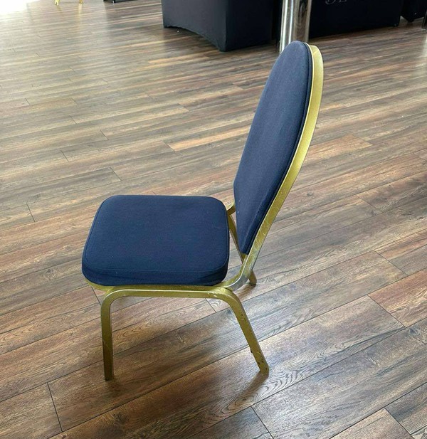 Gold Frame Blue Padded Chairs