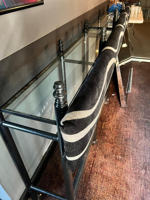 Secondhand Lean On Metal Bar Stands with Padded Fronts For Sale