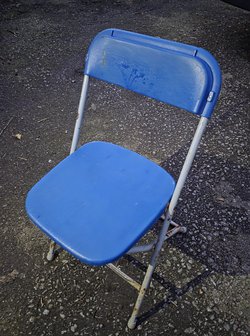 Blue folding chair