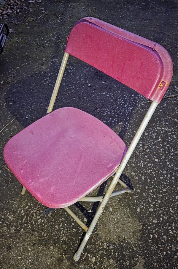 Red folding chair