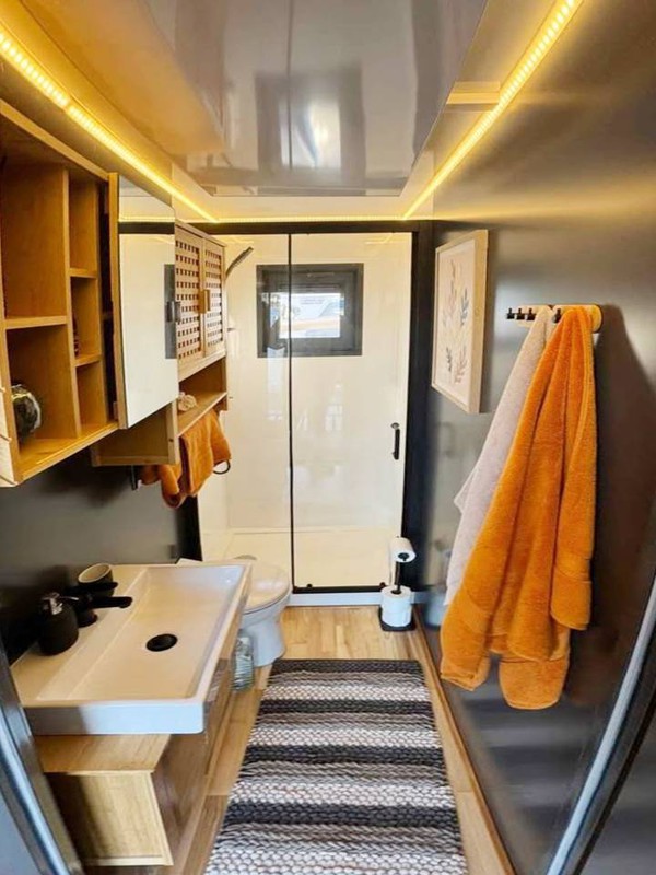 Floating home shower