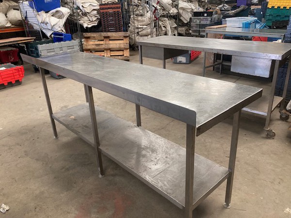 Commercial stainless steel tables