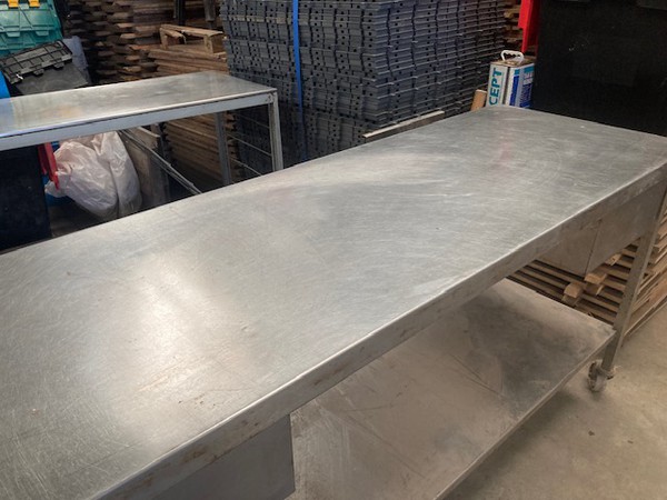 Stainless prep table on wheels