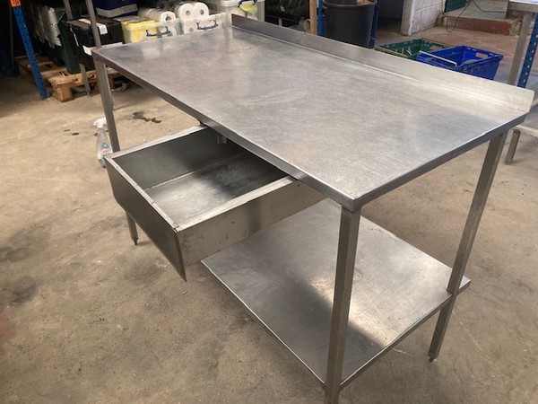 Used Stainless steel table with draw