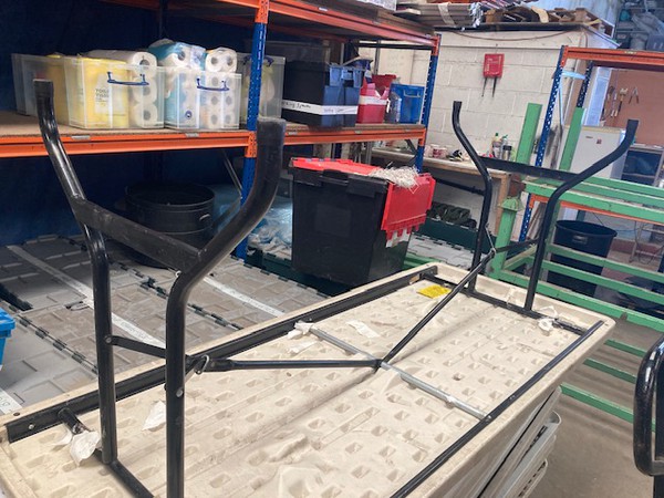 6Ft Trestle table with folding legs for sale