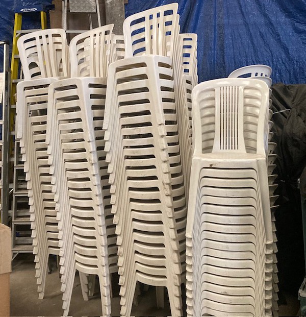 Stacking ex hire chairs
