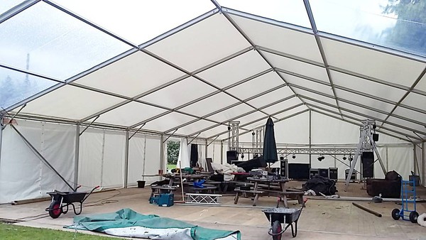 Used 12m framed marquee 24m long