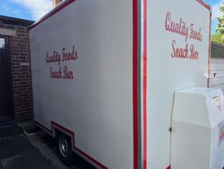 White catering trailer