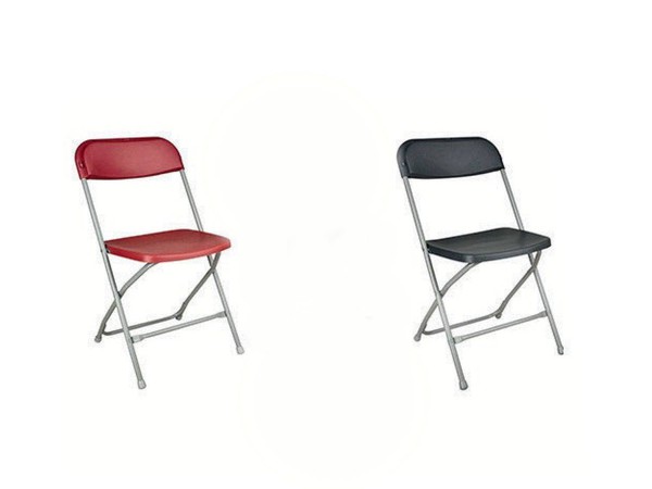 Folding chairs in Burgundy and grey