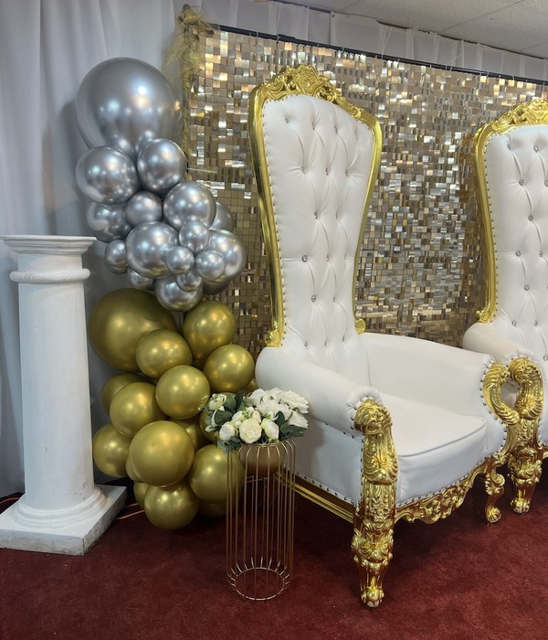 White and Gold Throne Chairs