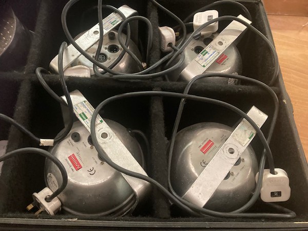 Par cans in a flight case