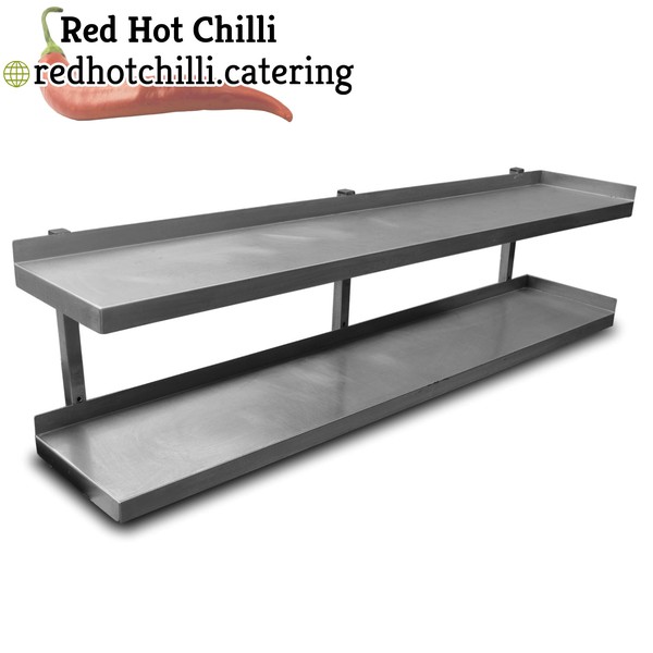 1.62m Stainless Steel Double Wall Shelf