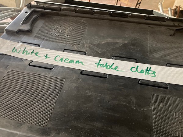 Box of White and cream table cloths