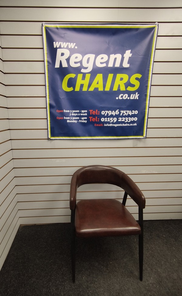 Brown Leather Arm Chair For Sale