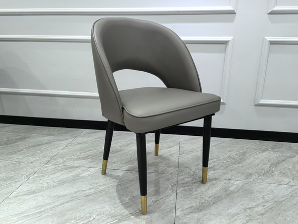 Grey leather restaurant chairs