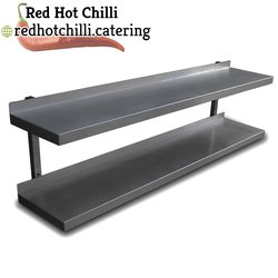 1.48m Stainless Steel Double Wall Shelf  (Ref: 1964)