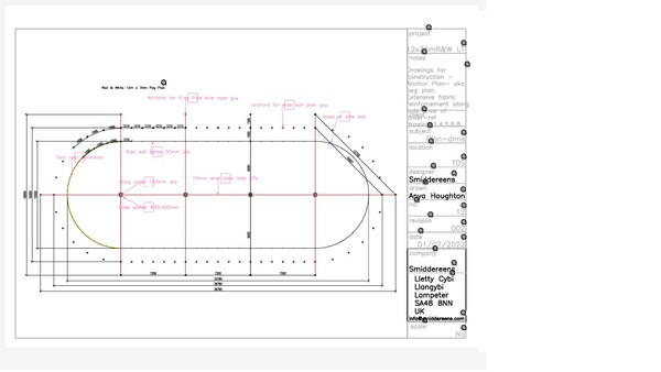 12m x 34m Red and white plan