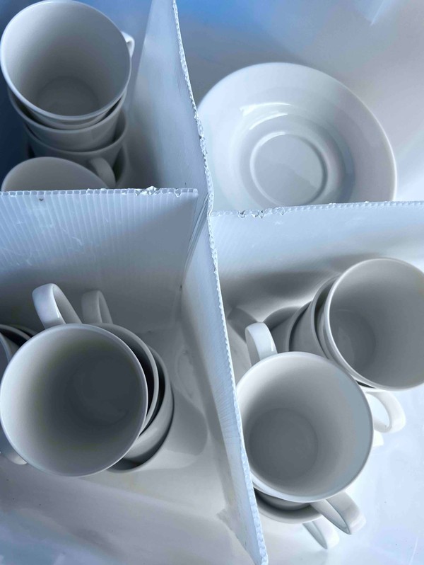 White Teacups And Saucers