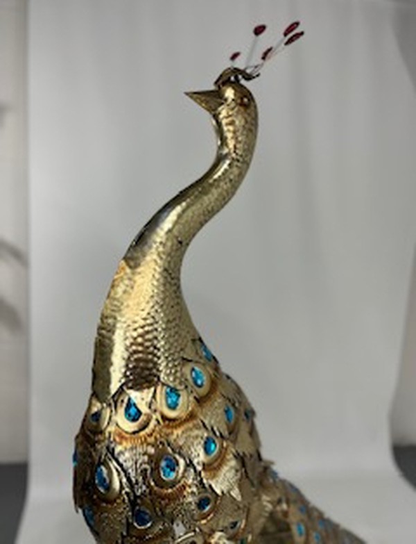 2x Gold Peacock Props