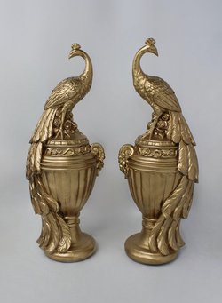 Pair Of Peacock Urns For Sale