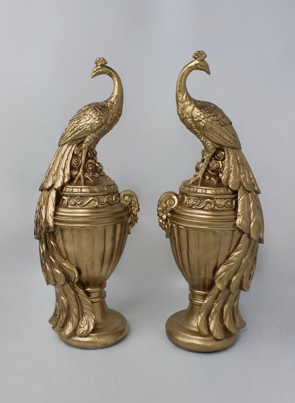 Pair Of Peacock Urns For Sale