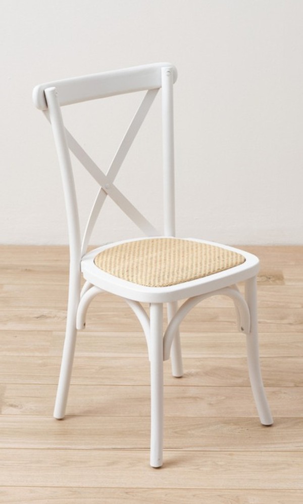 Cross Backed Chairs With Rattan Seats
