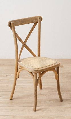 New Nordic Oak Crossback Chairs with Rattan Seat Pads For Sale
