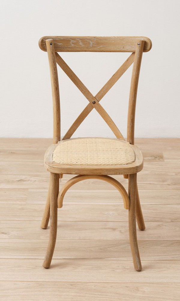 New Nordic Oak Crossback Chairs with Rattan Seat Pads For Sale