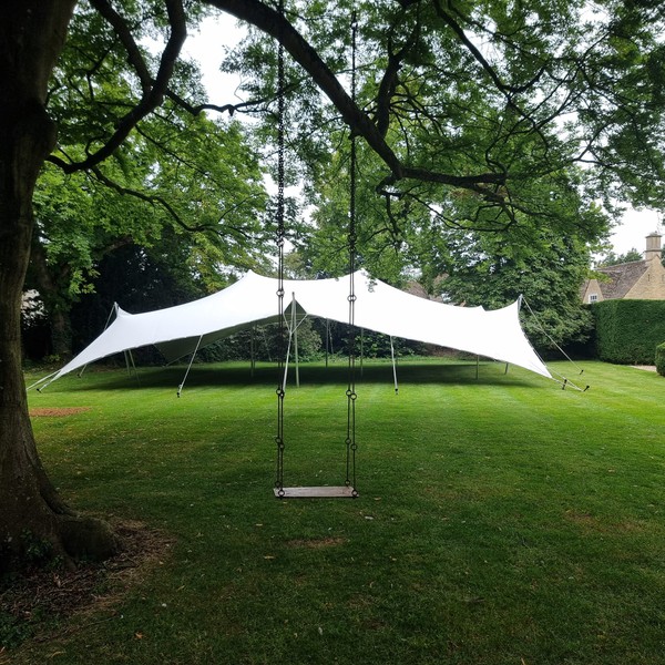White stretch tent roof