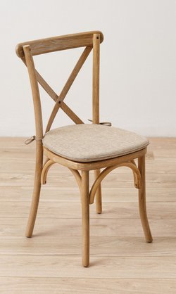 New Nordic Oak Crossback Chairs with Tie on Seat Pad For Sale