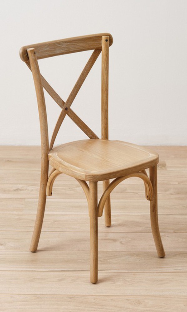 New Nordic Oak Crossback Chairs with Tie on Seat Pad For Sale