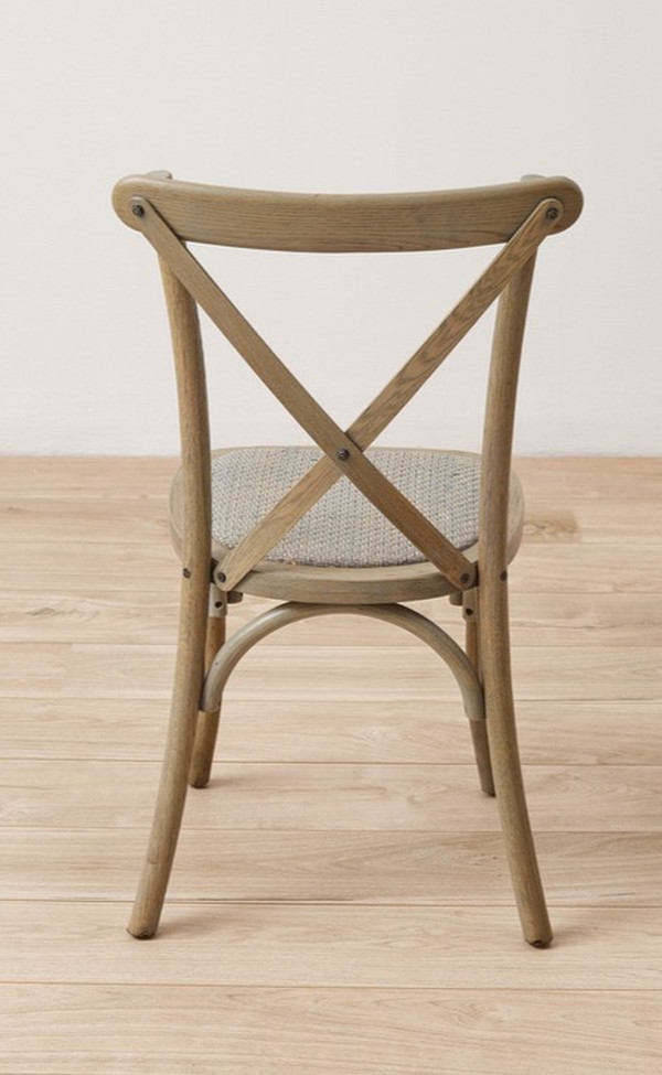 Grey Cross Back Chairs With Pads