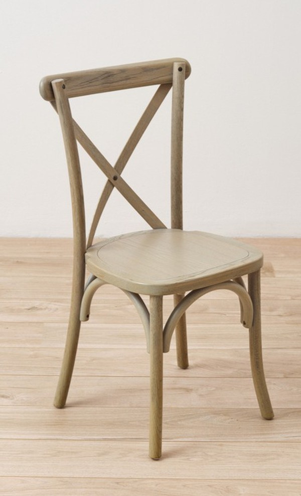 New Grey Oak Cross Back Chairs