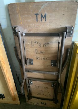 Secondhand 4ft x 1ft 6 Slim Trestle Table For Sale