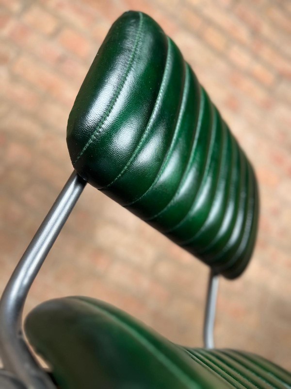 Green Industrial Vintage 100% Leather Chair