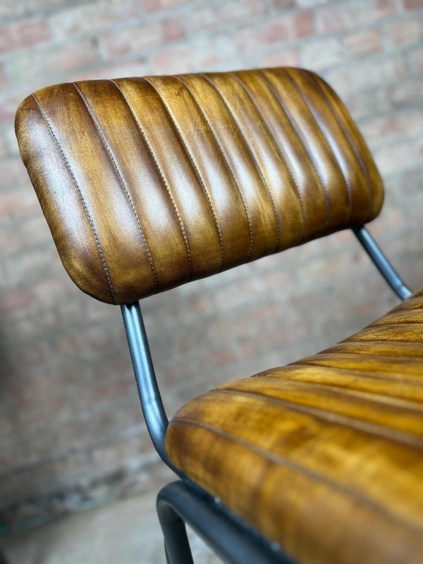 Tan Industrial Vintage 100% Leather Chair