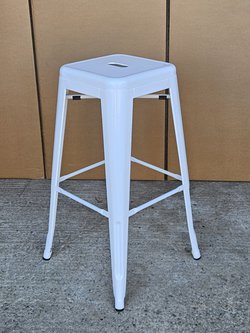 5x White Tolix Style Bar Stools