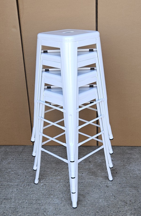 White Stacking Bar Stools