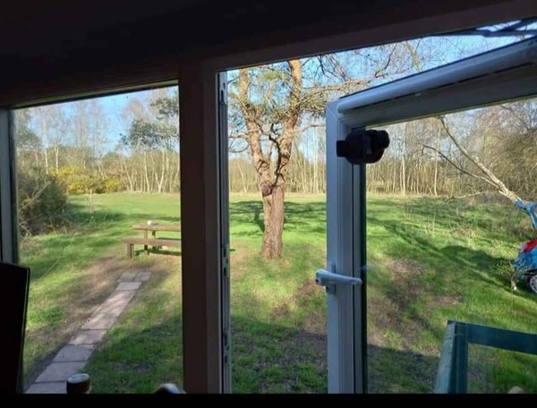 Glamping pod with double glazed window